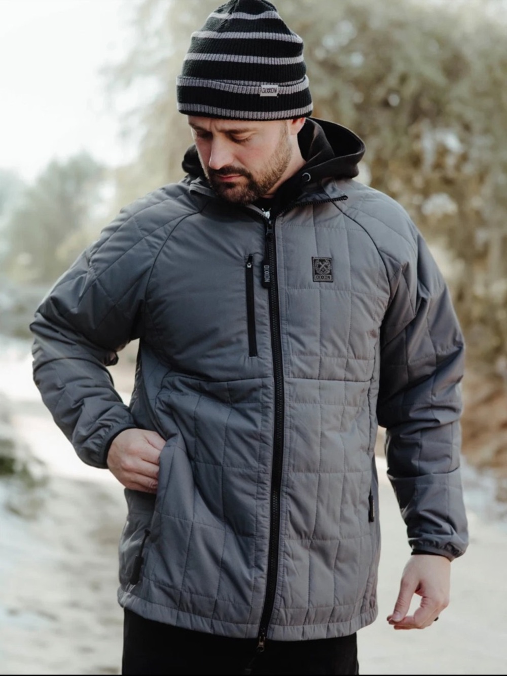 Dixxon Mens 2XT Nomad Quilted Puffer Jacket 2XL Tall Gray Workwear Outdoor